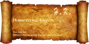 Humenszky Kevin névjegykártya