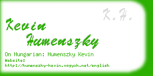 kevin humenszky business card